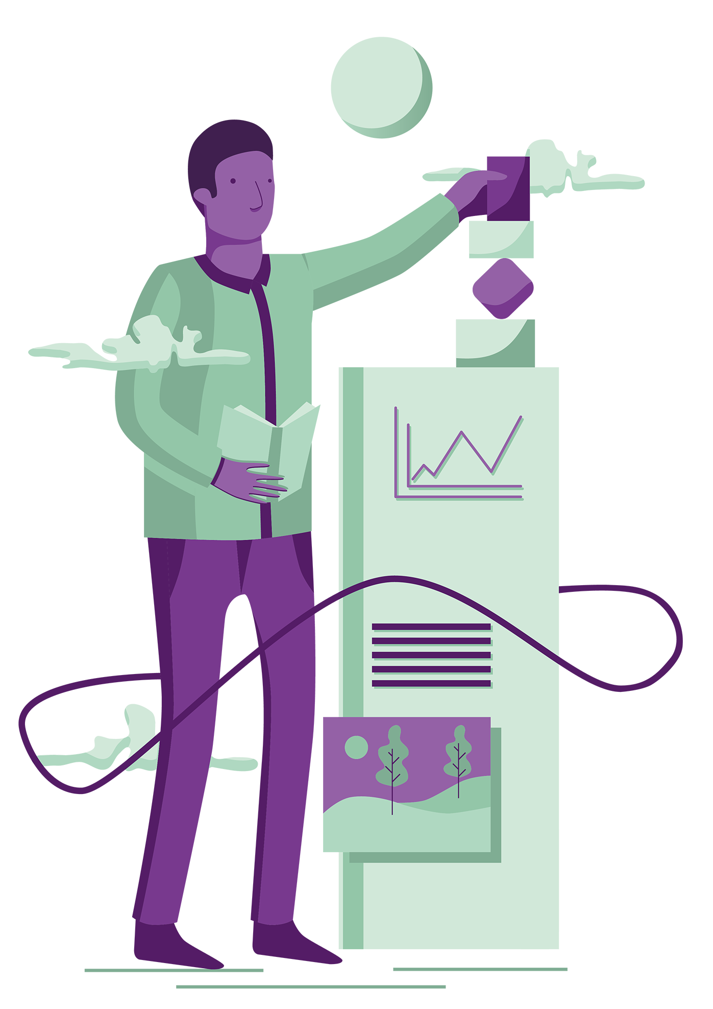 Ilustratio of a Man reading